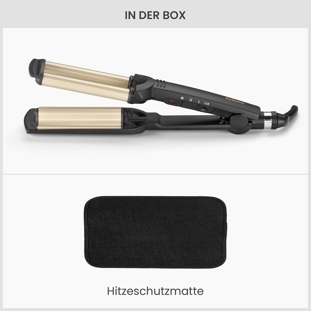 BaByliss Easy Waves Welleneisen, Gold-schwarz, C260E | 1er Pack Beach Waves, Beach Waves