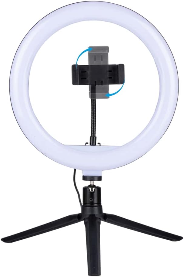 GRUNDIG LED Ringlicht mit Stativ - 150 LEDs, Handystativhalter, USB, Verstellbar, Farb- und Helligke