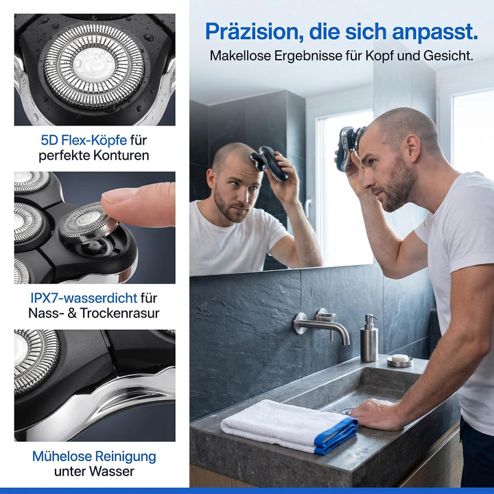 Ersatzköpfe kompatibel mit Remington RX7,XR1600,BOSS XR7120,XR7100 1 Stück | 5 Dual-Track-Klingen au