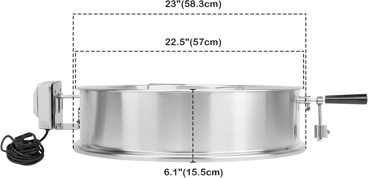 onlyfire 57CM Universal Edelstahl Drehspiess mit Motor Grillspiess-Aufsatz Set für Kugelgrill, Rotis