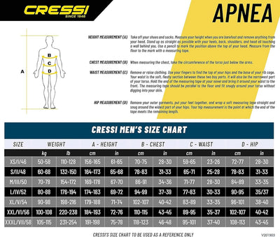 Cressi Apnea Complete Wetsuit - Kompletter Tauchanzug in Soft Neopren, erhältlich in Stärken von 3.5