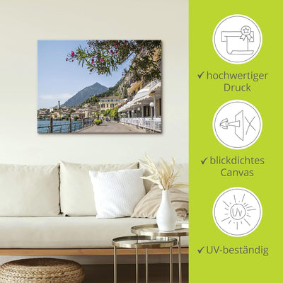 ARTland Leinwandbilder Wandbild Bild auf Leinwand 120 x 90 cm Wanddeko Stadt Pier Promenade Restaura