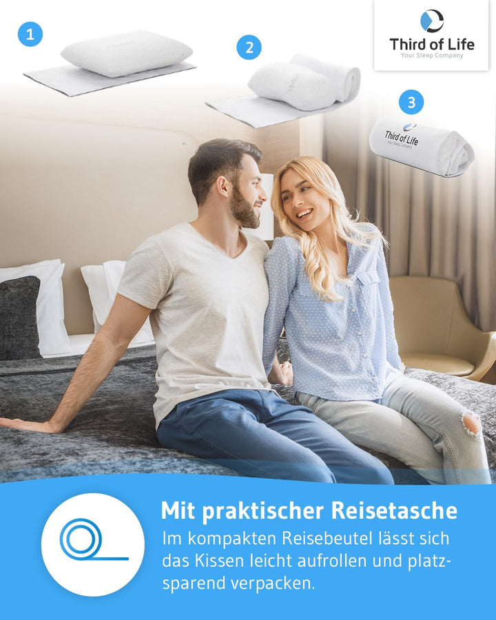 Bauchschläferkissen 40x60 MIZAR Thermic, Extra flach - 7 cm Höhe, Orthopädisches Schlaf-Kissen, hoch