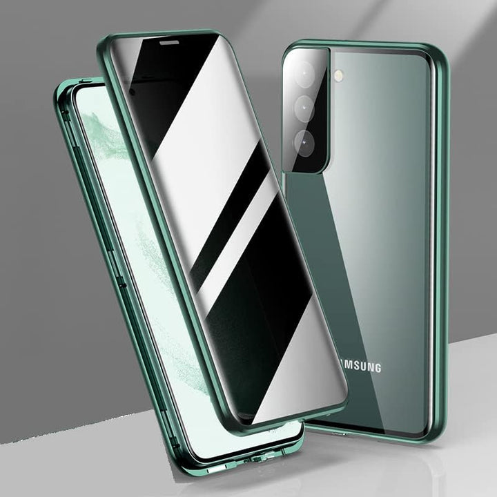 CeeEee Anti-Spy Case für Samsung S22+ Hülle 5G Ultra Dünn Magnetische Cover mit Dual Gehärtetem Glas