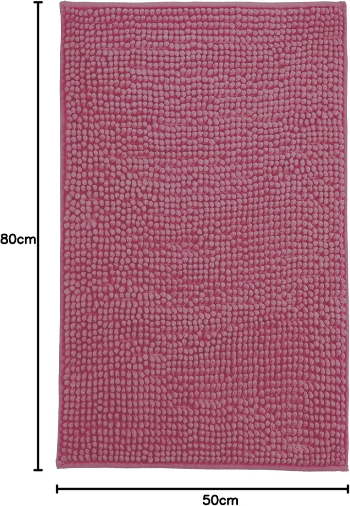 Brandsseller Moderne Chenille Badmatte Duschmatte Badeteppich im Shaggy Style (70x120 cm, Lila) 70x1