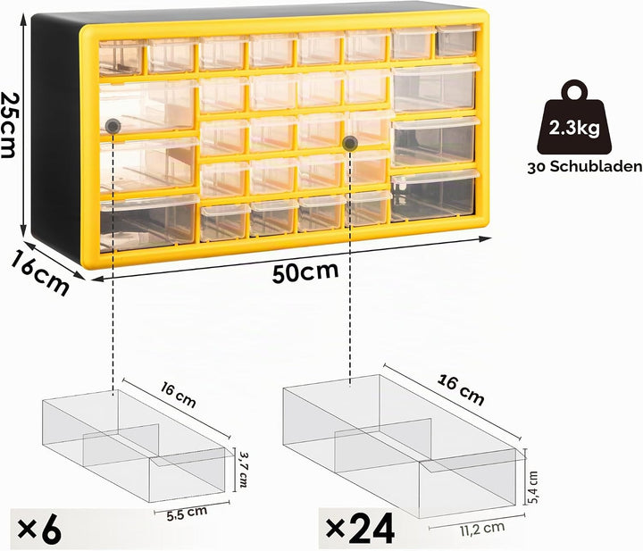 Schraubenaufbewahrung Organizer - 30 Schubladen Garage & Werkstatt Aufbewahrungsbox mit verstellbare