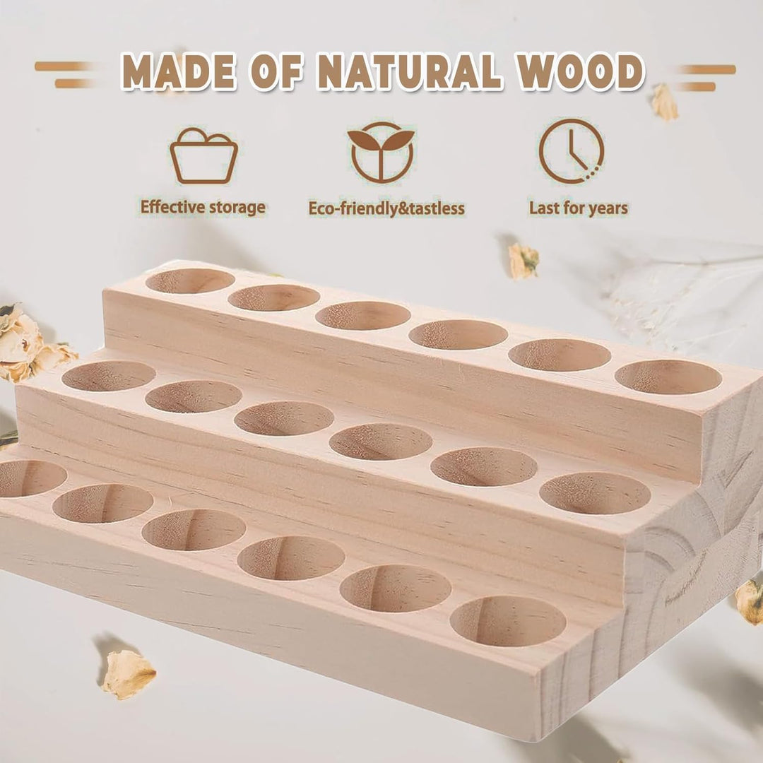 3-Lagen mit 18 Loch Hölzern für Ätherisches Öl Display Ständer, Aromatherapie Öle Organizer Ätherisc