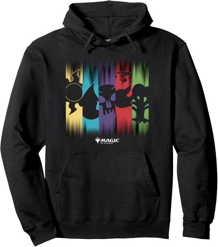 Magic: The Gathering Themed Colors & Symbols Panels Pullover Hoodie