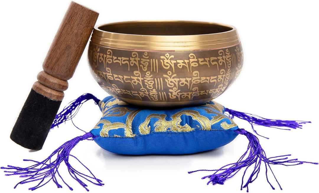Tibetisches Klangschalen-Set – einfach zu spielen, authentisch handgefertigt für Meditation, Klangsc