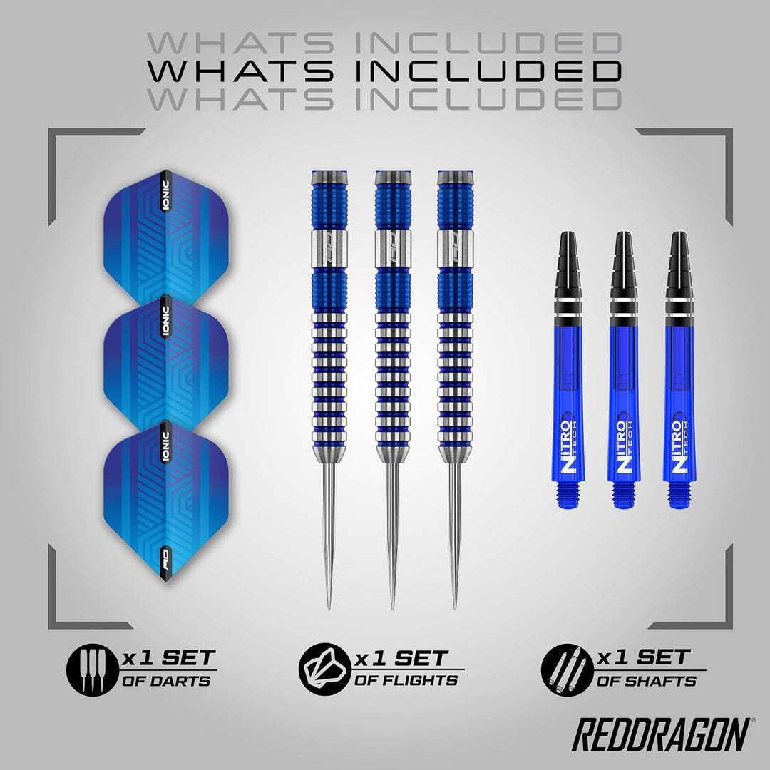 RED DRAGON Polaris Wolfram Professional Darts Set mit Flights and Nitrotech Shafts (Stems) 22.0 Gram