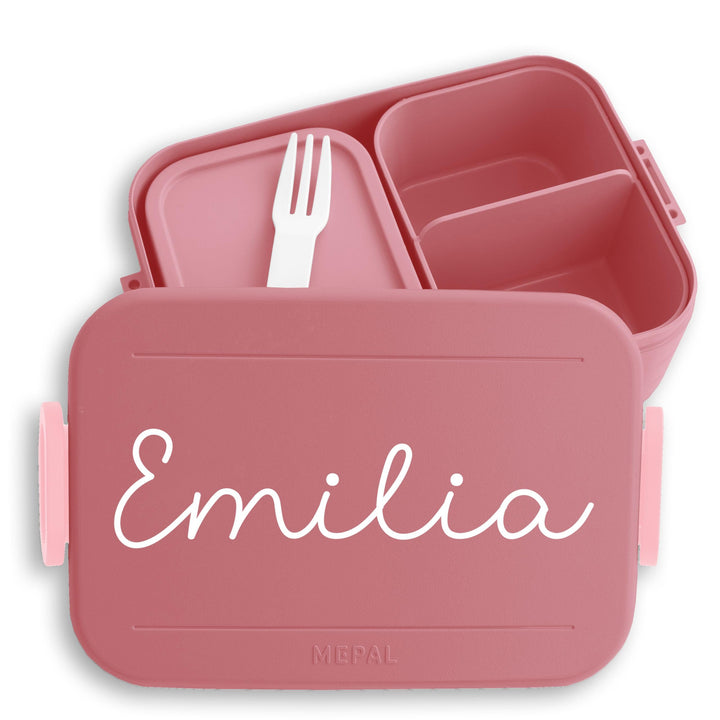 Bento Box Midi Lunchbox für Mepal Bentobox - Wunschtext - Kinder Brotdose Wunschname in Schreibschri