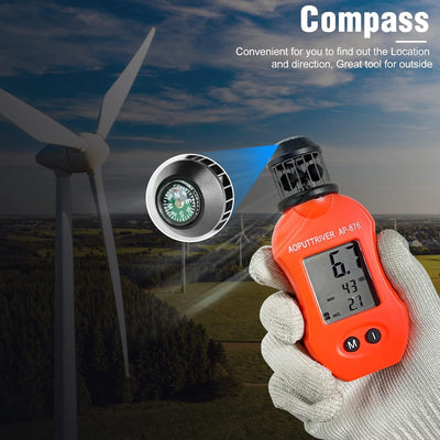 AOPUTTRIVER Windmesser AP-876 Anemometer Handheld Pocket Anemometer Air Speed Meter für die Messung