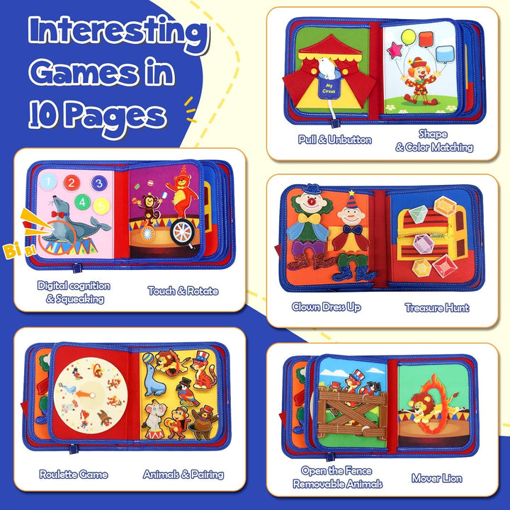 LZDMY Busy Buch Montessori Spielzeug 2 3 Jahre, Busy Book Quiet Book Baby, interaktives Filzbuch Frü