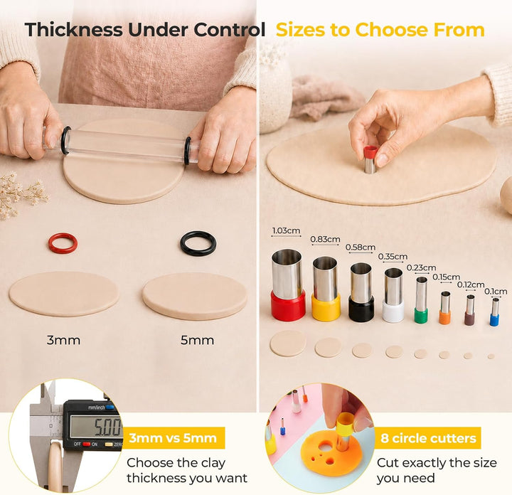 36 Stück Polymer Clay Tools Set, Kompatibel mit Fimo Zubehör | Modellierwerkzeug, Töpferwerkzeug, Po