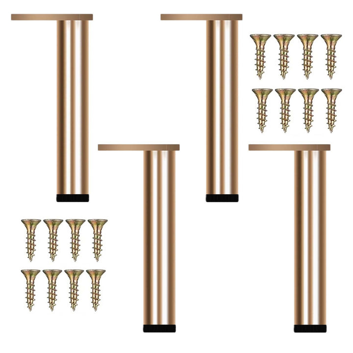 Möbelfüsse Gold Metall, 4 Stück Tischbeine Höhenverstellbar 20cm-20.8cm, Verstellbare füsse für Möbe