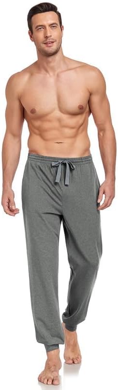 COLORFULLEAF Schlafanzughose Herren Lang Schlafhose mit Bündchen Pyjamahose für Männer Jogginghose 1