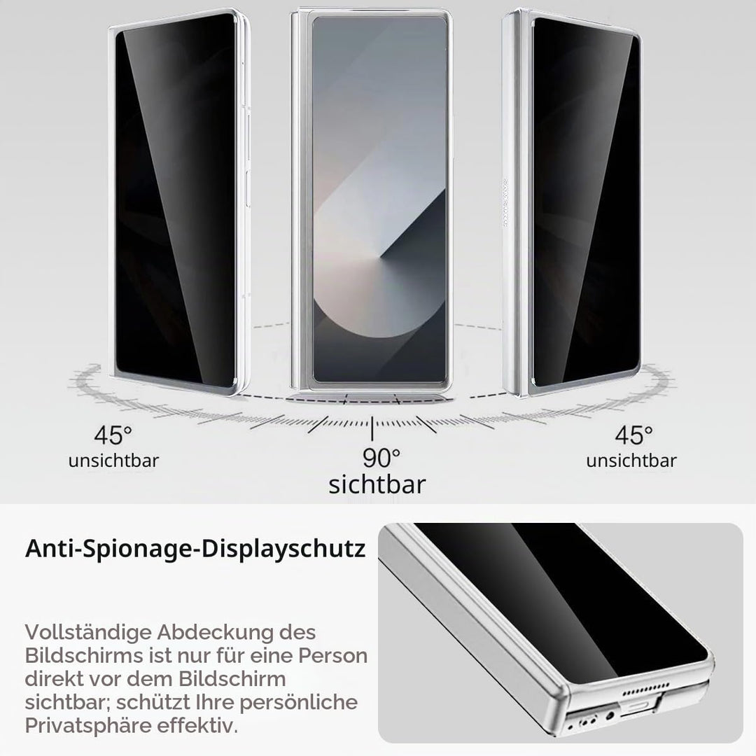 Miimall Kompatibel mit Samsung Galaxy Z Fold 6 Hülle mit Displayschutz Anti-Peeping+Magnetischer Sch