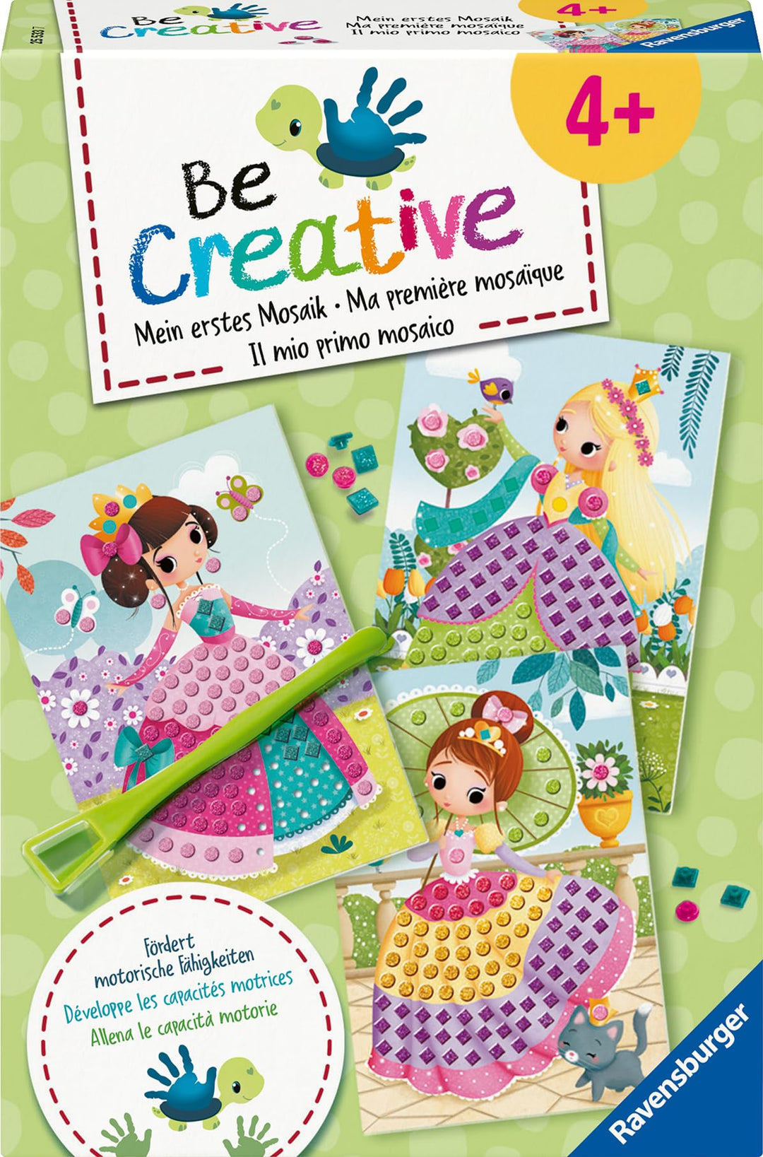 Ravensburger BeCreative Mosaic Princess - Bastelset für Kinder ab 4 Jahren, Mosaikbilder basteln für