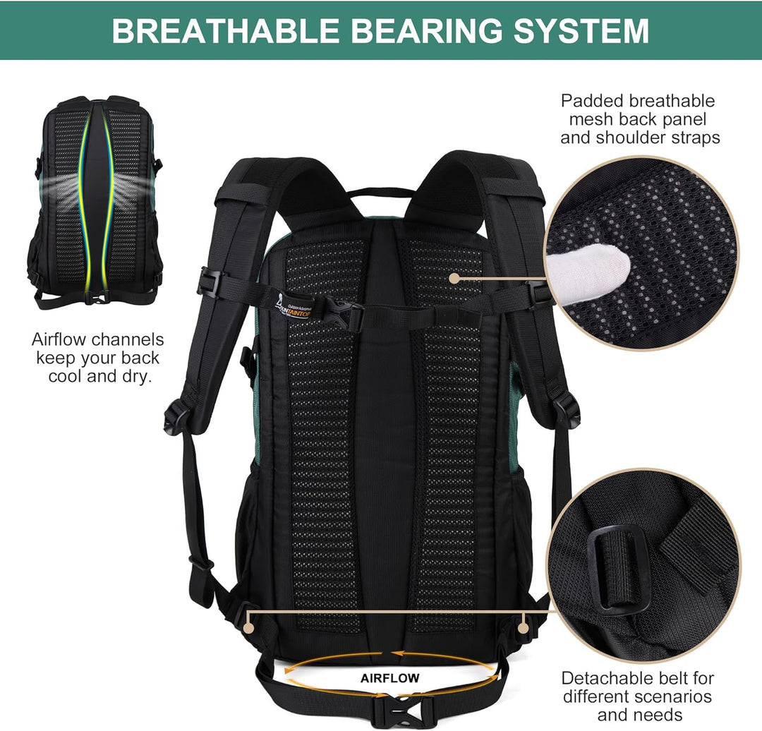 Mountaintop 25L/30L Wanderrucksack Daypack Damen Herren für Tageswanderungen, Outdoor, Radtouren 25L