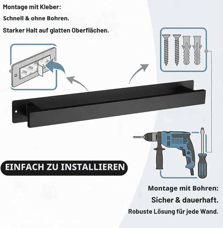 Handtuchhalter für Bad und Küche,50 cm Lange Edelstahlstange für grosse Handtücher,Starke Selbstkleb