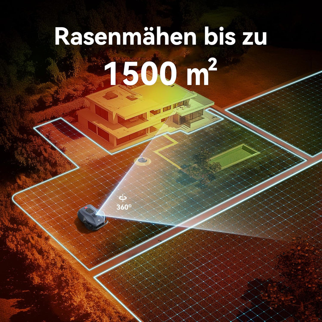 Neomow X LE Mähroboter ohne Begrenzungskabel, bis 1500㎡, 3D LiDAR SLAM+Vision Fusion Kartierung, Kei