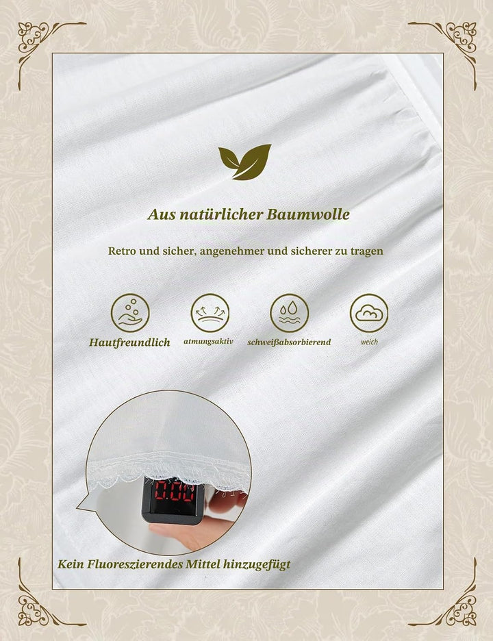 BEAUTELICATE Petticoat Reifrock 100% Baumwolle Unterröcke Lang Vintage Für Damen Brautkleid Hochzeit