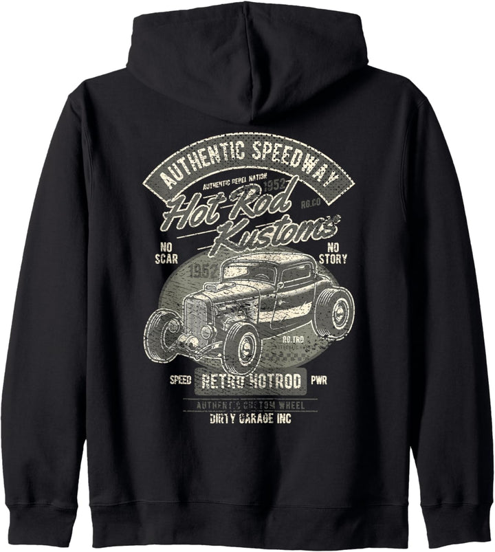 Distressed Retro Classic Car Vintage Hot Rod Kapuzenjacke