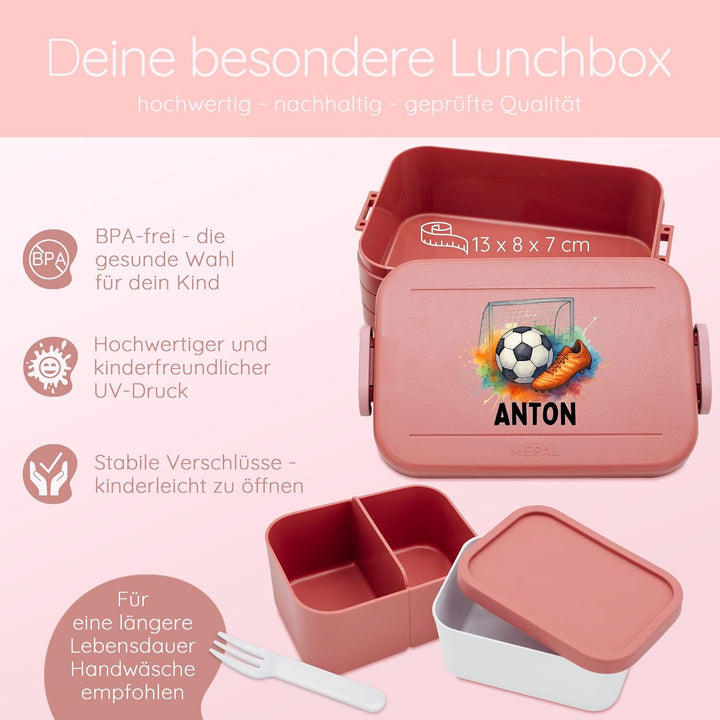 Bärenfreunde personalisierte MEPAL Kinder Brotdose mit Müslibecher | Lunchbox Set Einschulung, Kinde
