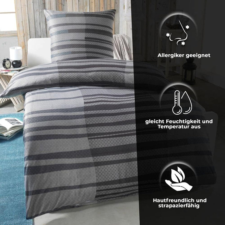 DreamHome Warme Winter Microfaser Thermo Fleece Bettwäsche 135x200 155x220 200x200 Moderne, Grösse:2