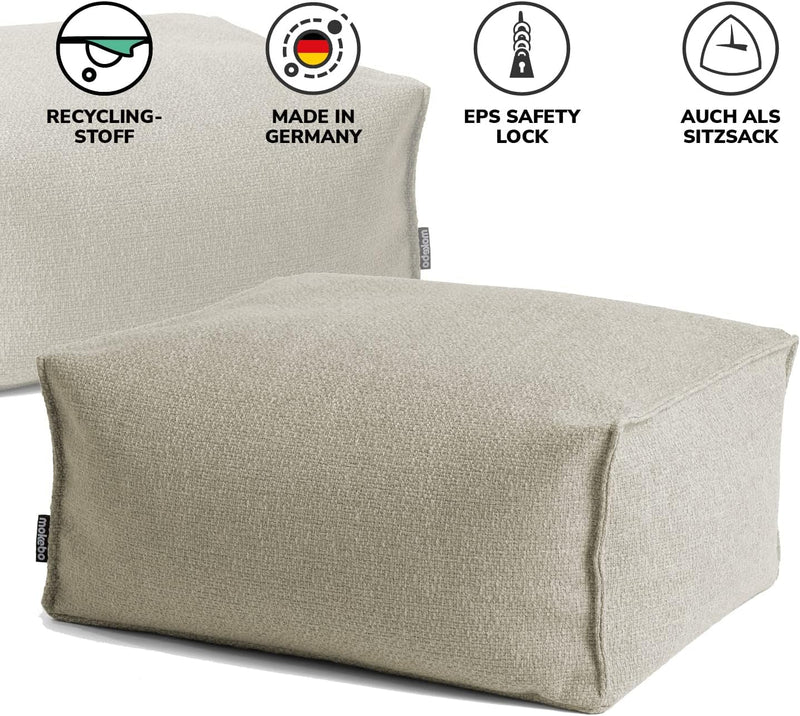 mokebo Pouf oder Hocker aus Recyclingstoff &