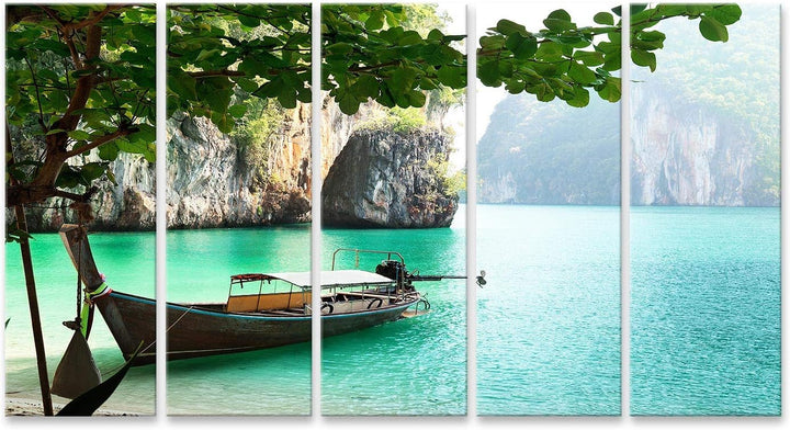 islandburner Bild auf Leinwand Langes Boot Auf Einer Insel In Thailand Bilder Wandbilder Poster Lein
