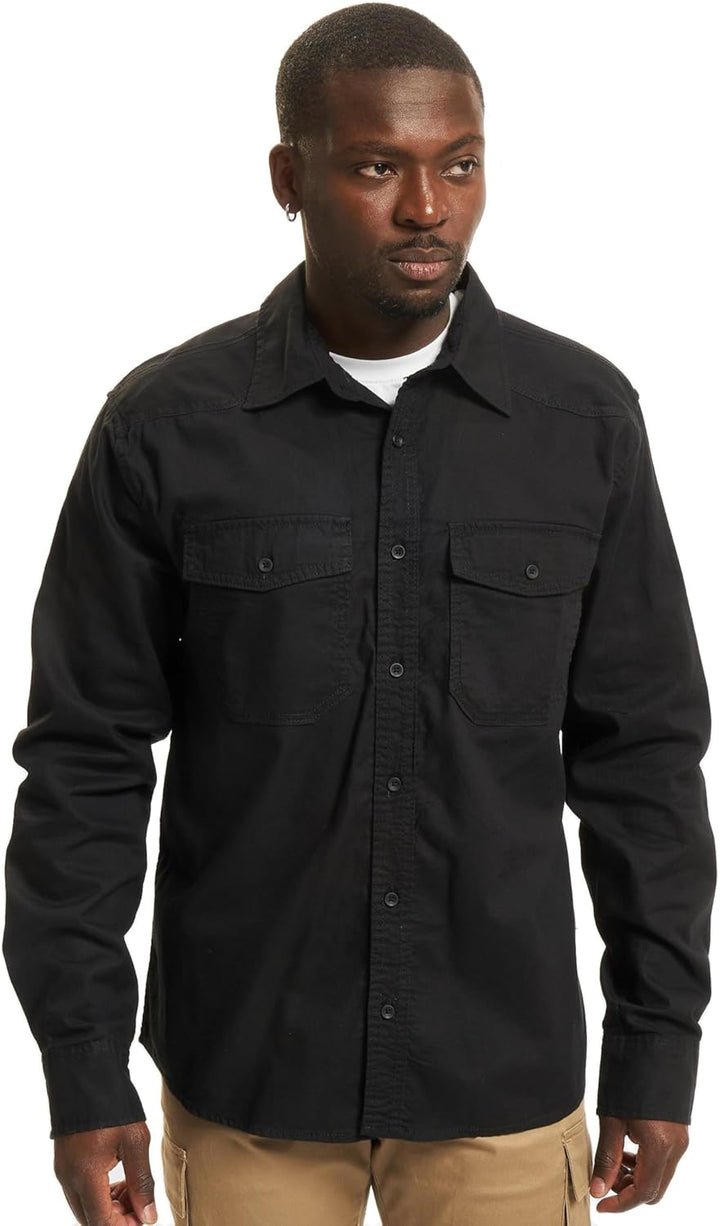Brandit Flanellshirt Männer Flanellhemd schwarz Basics L Schwarz, L Schwarz