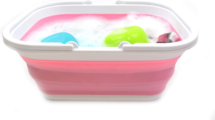 Sammart 15,5 l Faltbare Wanne mit Griff – tragbarer Picknickkorb/-Krater – Faltbare Einkaufstasche –
