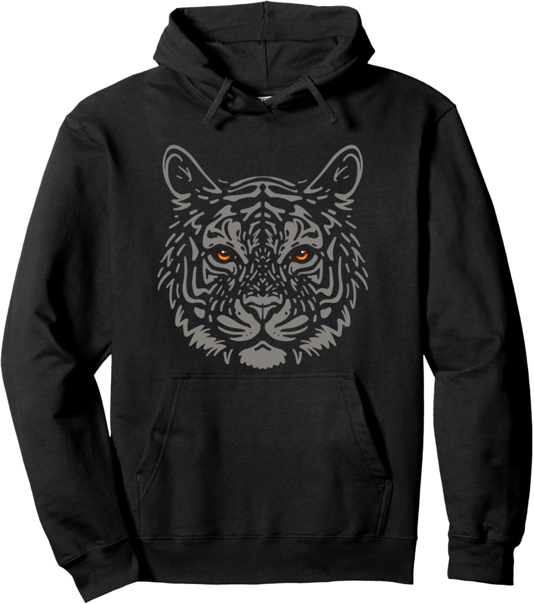Tigergesicht mit wilden Augen Animal Print Pullover Hoodie