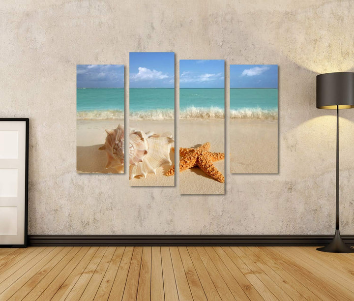 islandburner Bild auf Leinwand Sand Türkis Karibik Sommerurlaub Travel Icon Bilder Wandbilder Poster