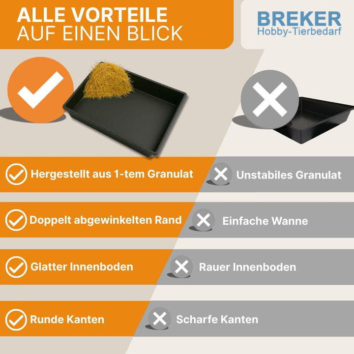 Breker Kunststoffwanne 100x70cm [geeignet als Kotwanne] 70 Liter Fassungsvolumen | Allzweckwanne | P