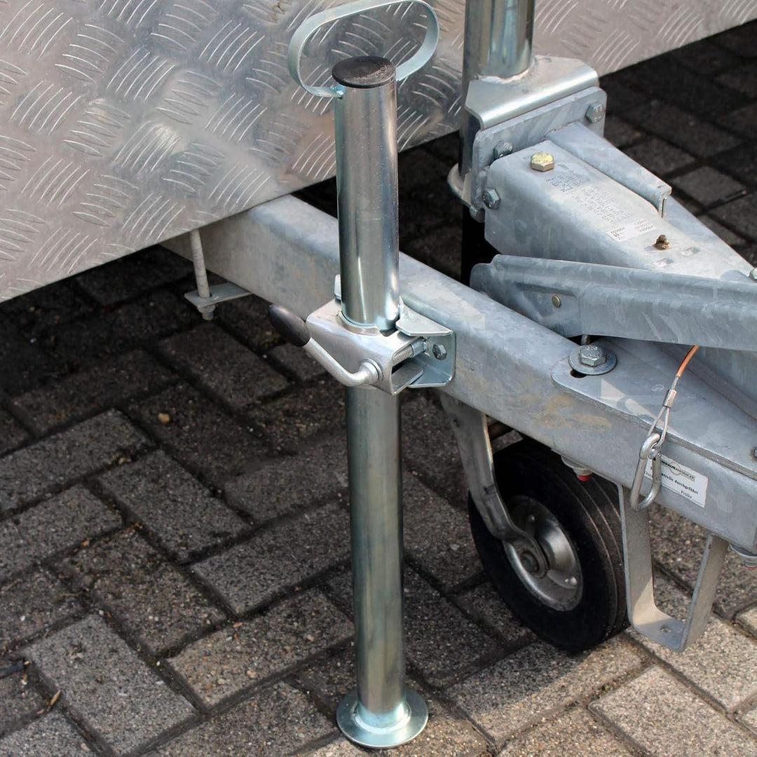 Wiltec Stützen für Anhänger 700 mm x ø 49 mm 2 Stück Anhängerstützen mit Klemmschellen Abstellstütze