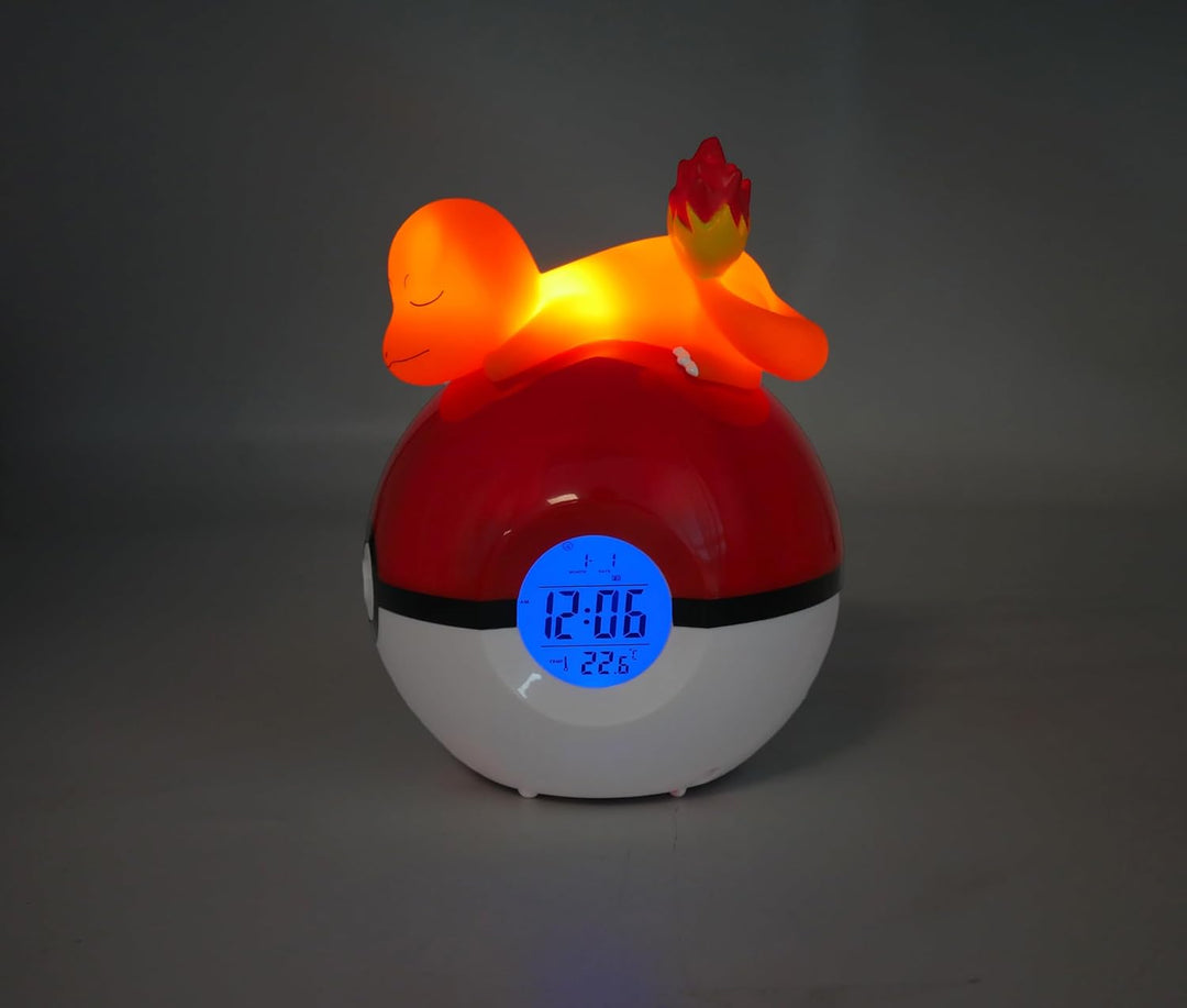 Teknofun - Leuchtender Wecker Pokémon - Salamèche Schläft Auf Einem Pokéball - Multifunktions - Gibt