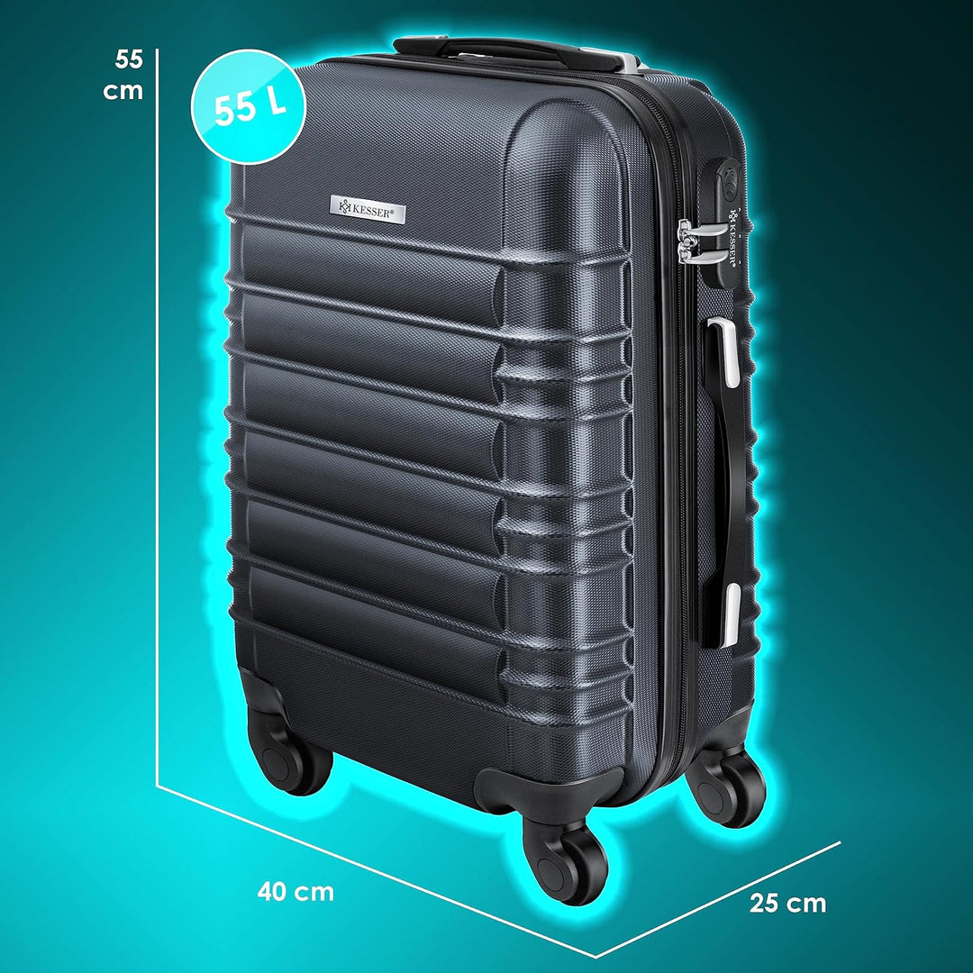 KESSER® Handgepäck Reisekoffer Hartschalen-Koffer Inkl. Kofferwaage + Gepäckanhänger Trolley Gepäck