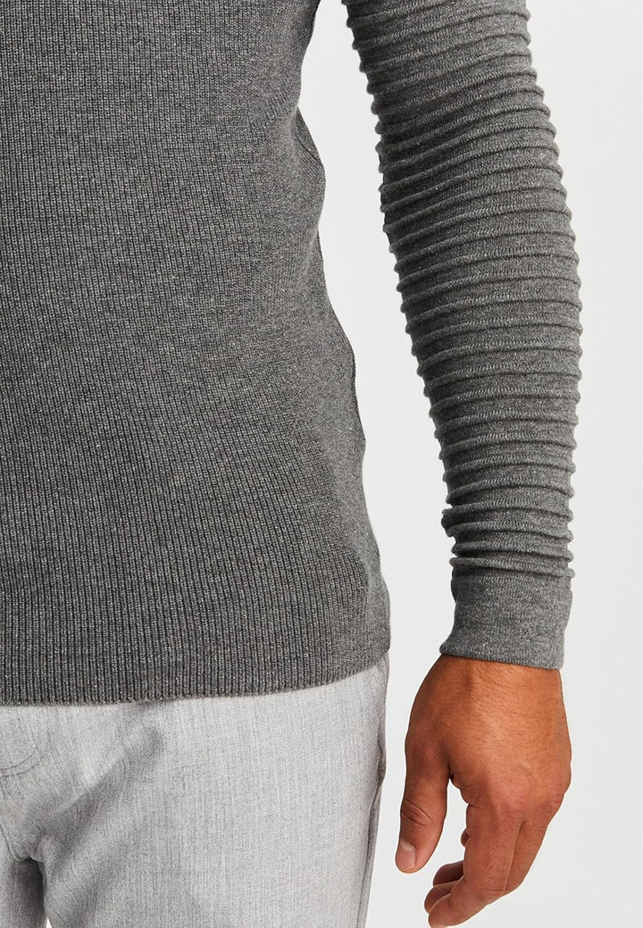 LEIF NELSON Herren Strickpullover Basic Rundhals Crew Neck Sweatshirt Langarm Sweater Feinstrick LN2