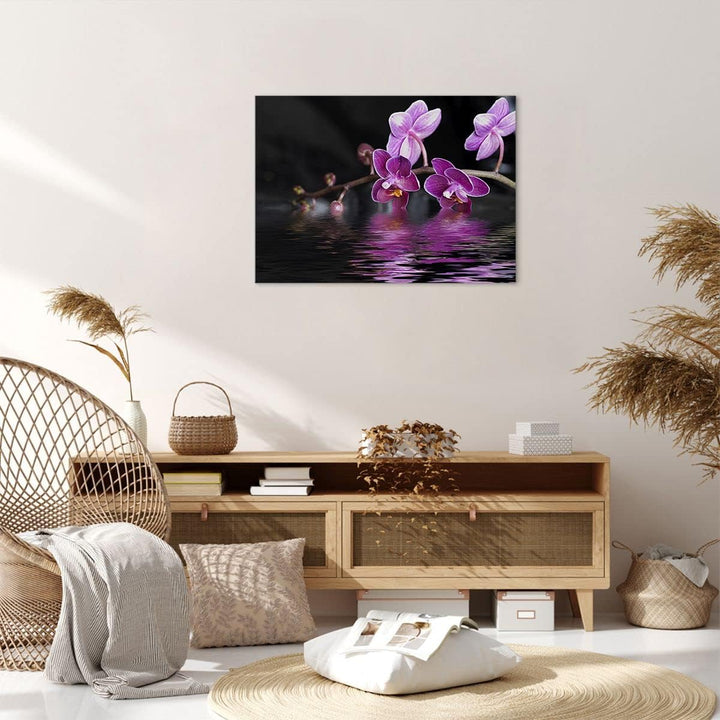 Bilder auf Leinwand Asien exotisch orchidee blume Leinwandbild 70x50cm Wandbilder Dekoration Wohnzim