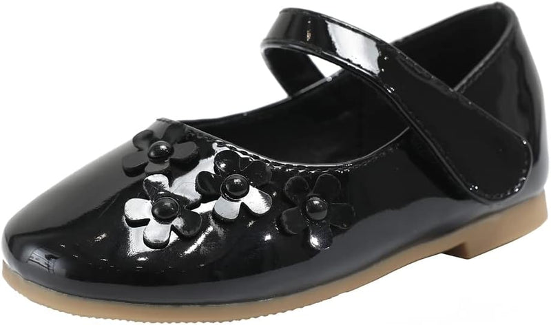 DADAWEN Mädchen Mary Jane Halbschuhe Prinzessin Ballerinas 21 EU Schwarz, 21 EU Schwarz