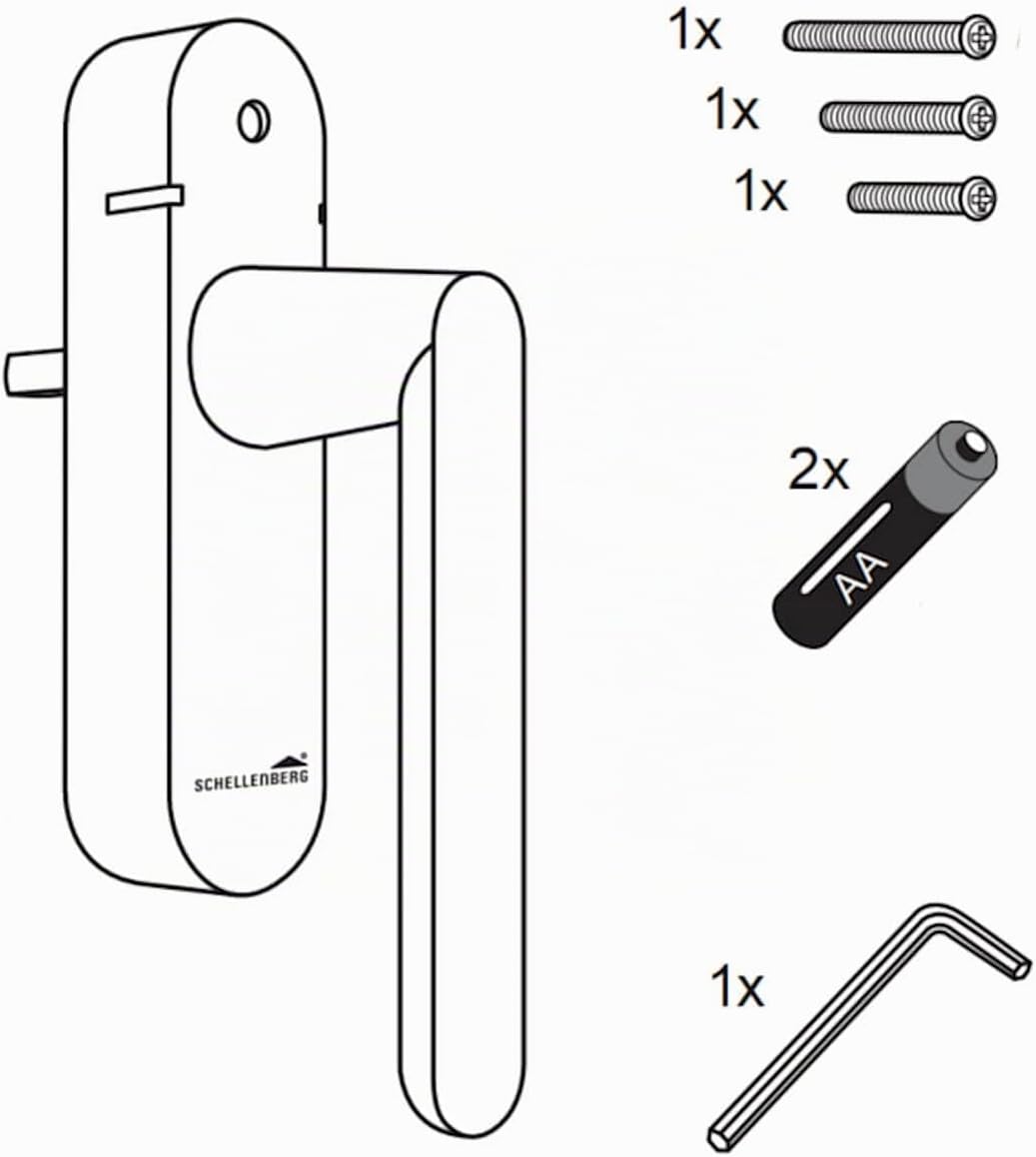 Schellenberg 46513 Fenstergriff mit Alarmfunktion, Balkontürgriff, Smart Home Funk-Alarmgriff - für