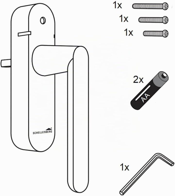 Schellenberg 46513 Fenstergriff mit Alarmfunktion, Balkontürgriff, Smart Home Funk-Alarmgriff - für