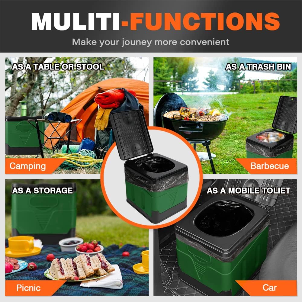 FIAMER Camping Toilette folding toilet camping toilet with lid mobile toilet with lid split toilet o