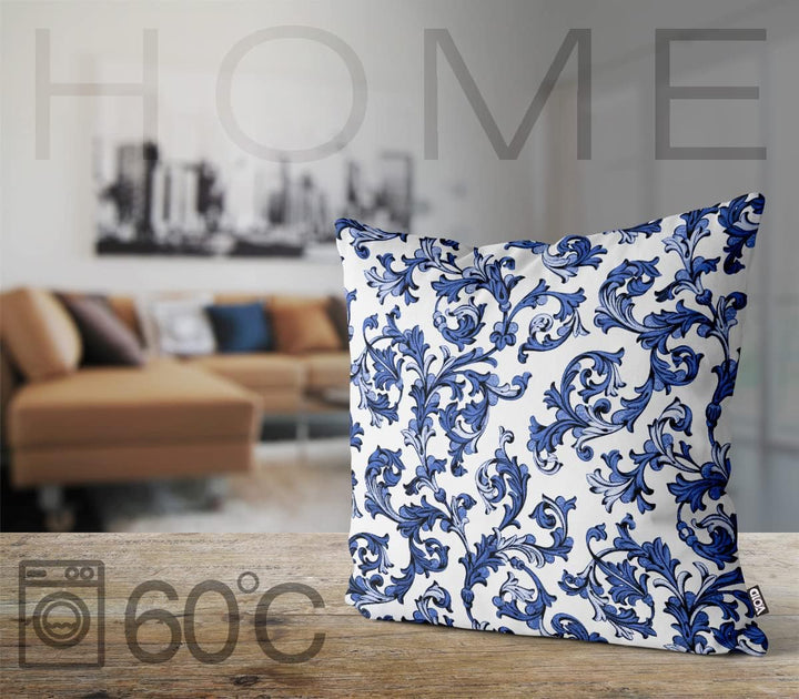 VOID Florales Blumenmuster Blau Kissenbezug Kissenhülle Sofakissen Kissen Deko Outdoor-Kissen Dekoki