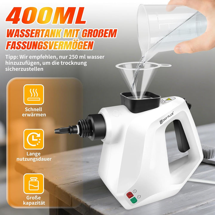 Handdampfreiniger, 1000W Dampfreiniger Handgerät, Chemikalienfreier Dampfreiniger, 110℃ Steam Cleane