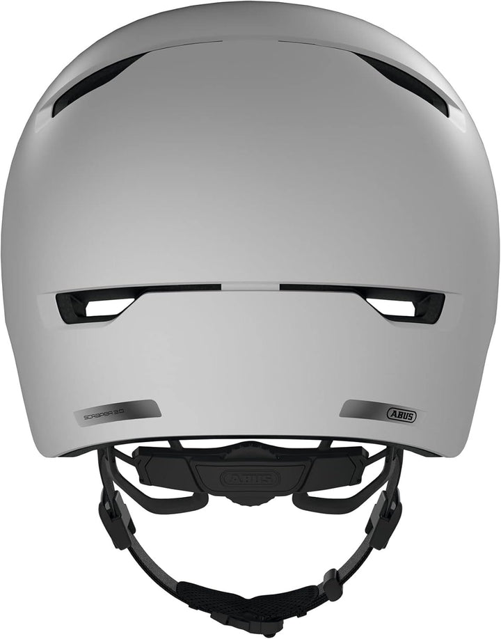 ABUS Stadthelm Scraper 3.0 - Robuster Hartschalen-Fahrradhelm L (57-61 cm) Weiss (polar matt), L (5