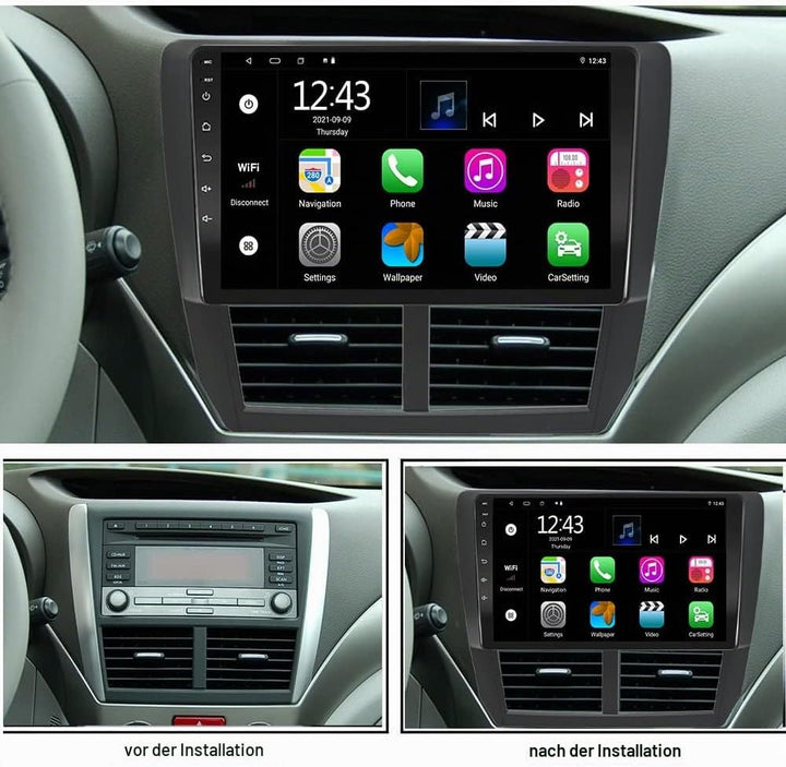 EZoneTronics Android 11 Auto Radio Stereo für Subaru Forester 2008-2012 9 Zoll Carplay Touchscreen G