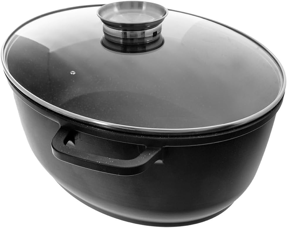 orion group Granit-Bräter mit Deckel, ovaler Schwanenhals, Grande 12 l, 43,5 x 33,5 cm